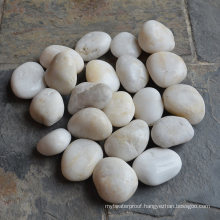Commercial Use Natural Oval White Bathroom Tile Pebble Stones